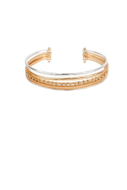 Mixed Metal and Crystal Cuff sold by Stella & Dot