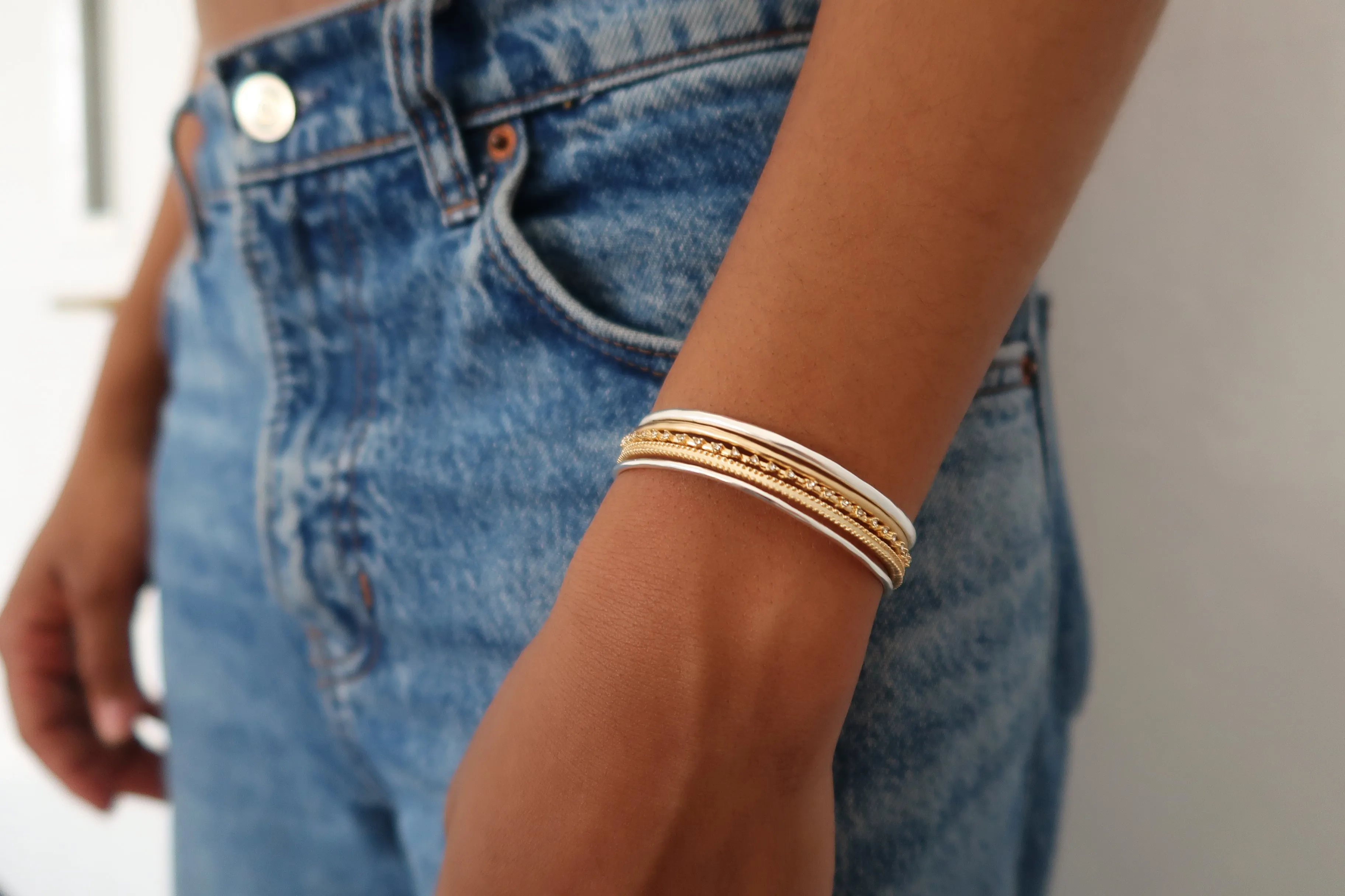 Mixed Metal and Crystal Cuff sold by Stella & Dot product image thumbnail 2