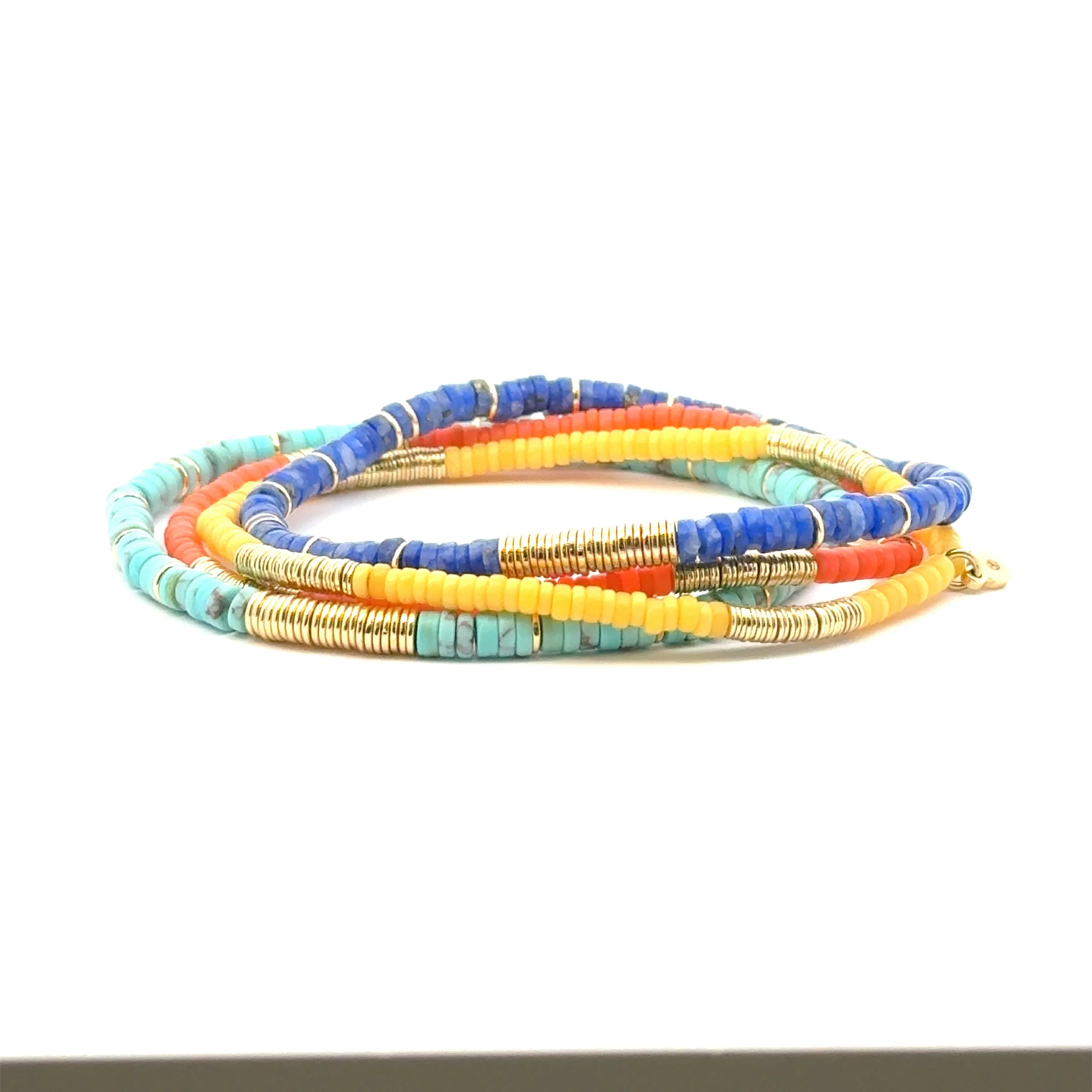 Boho Beaded Stretch Bracelet | Lapis + Gold sold by Stella & Dot product image thumbnail 2