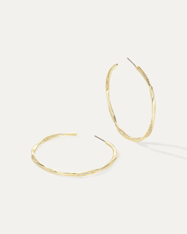 Twist Pavé Hoops | Gold sold by Stella & Dot