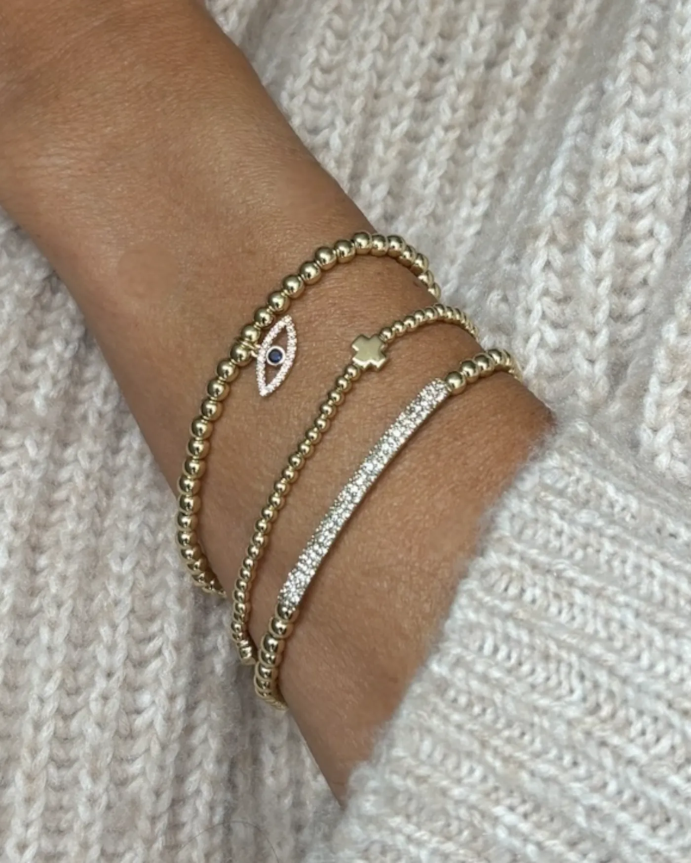 Tribute Beaded Stretch Bracelet | Gold sold by Stella & Dot product image thumbnail 2