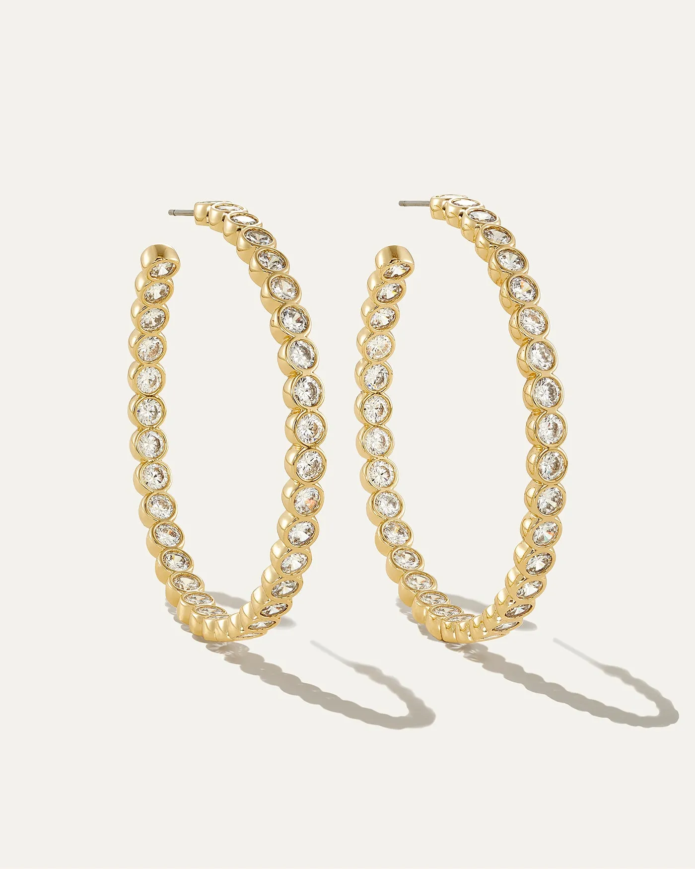 Bezel Set Essential Hoop Earrings | Large sold by Stella & Dot