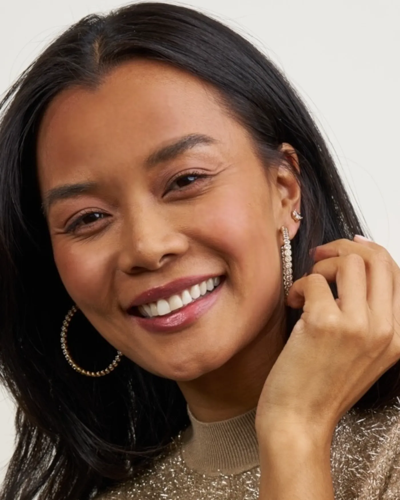 Bezel Set Essential Hoop Earrings | Large sold by Stella & Dot product image thumbnail 3