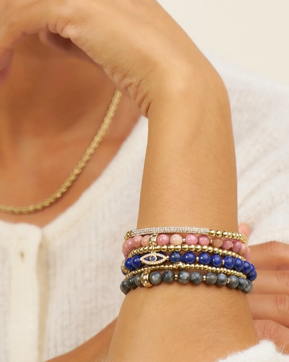 Power Stone Stretch Bracelet | Labradorite sold by Stella & Dot product image thumbnail 5