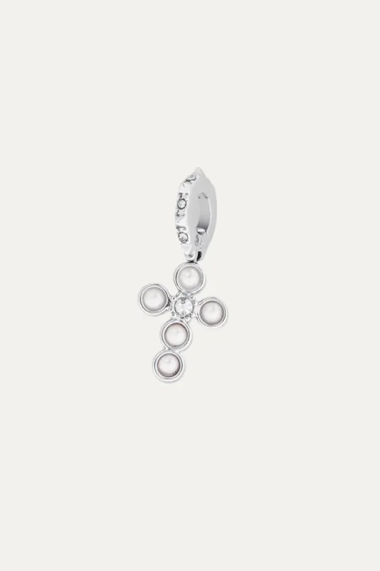 Tatum Pearl Cross Charm Silver sold by Stella & Dot