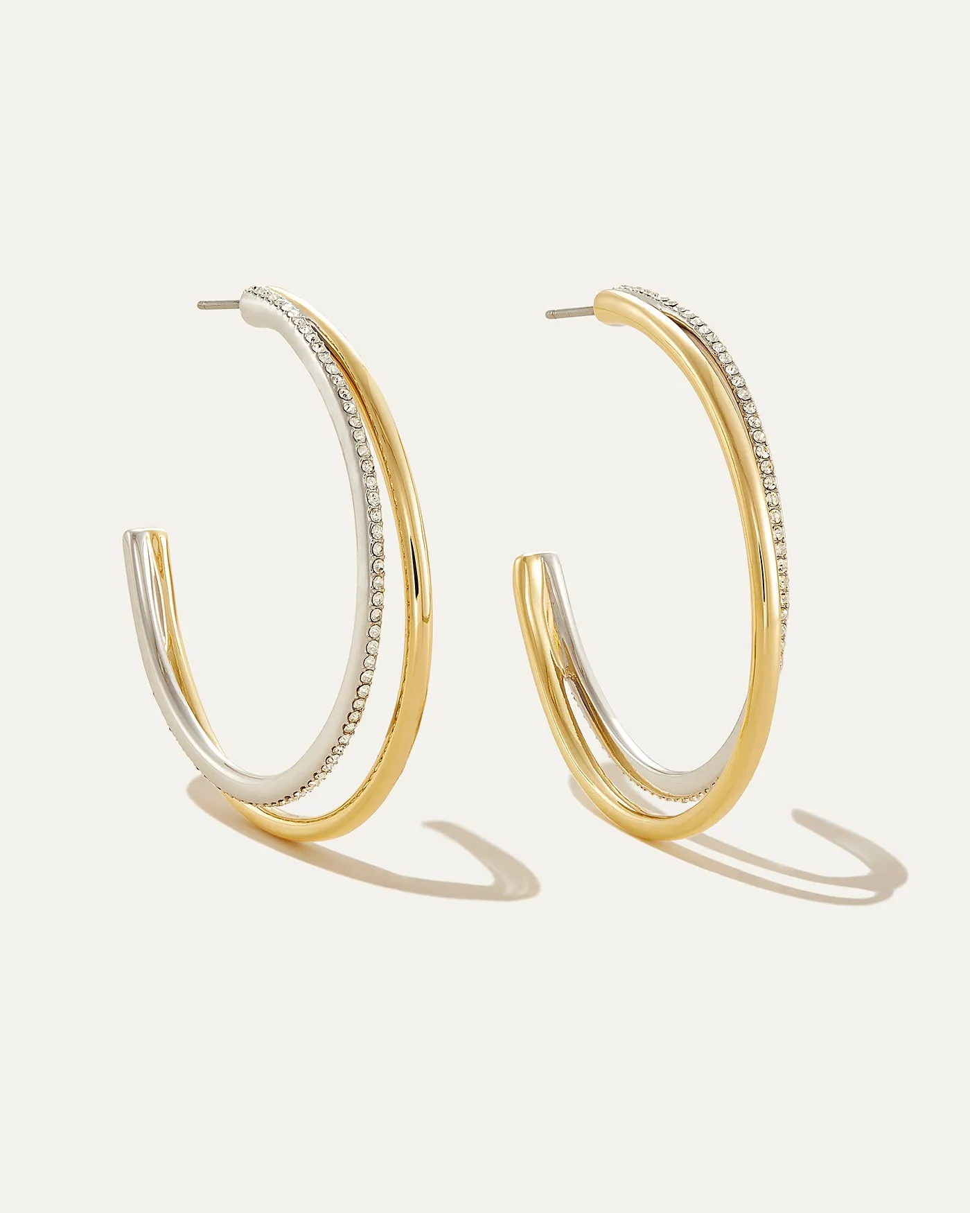 Julie Double Mixed Metal Hoop Earrings sold by Stella & Dot