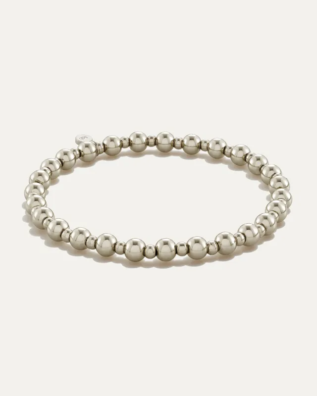 All Day 3 & 5mm Beaded Stretch Bracelet | Silver made by Stella & Dot