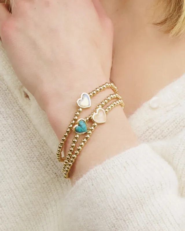 Maeve Heart Beaded Stretch Bracelet made by Stella & Dot