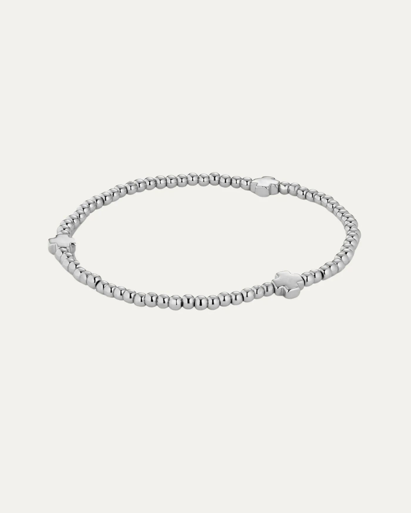 Cross Beaded Stretch Bracelet | Silver sold by Stella & Dot