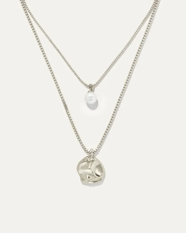 Gaia Pearl Layering Necklace | Silver sold by Stella & Dot