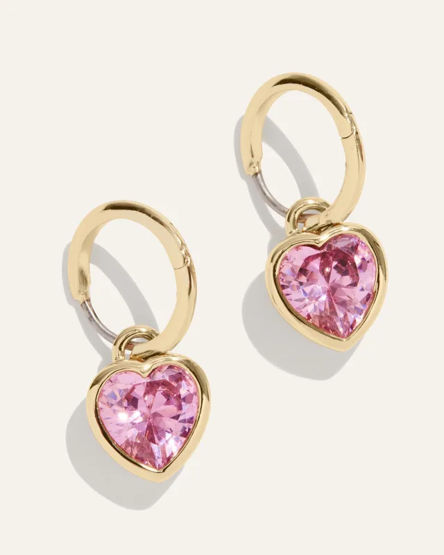 Bezel Heart Huggie Earrings sold by Stella & Dot