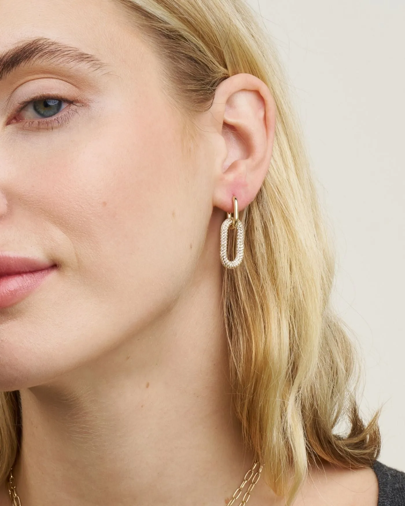 Reversible Pavé Link Earrings | Silver sold by Stella & Dot product image thumbnail 2