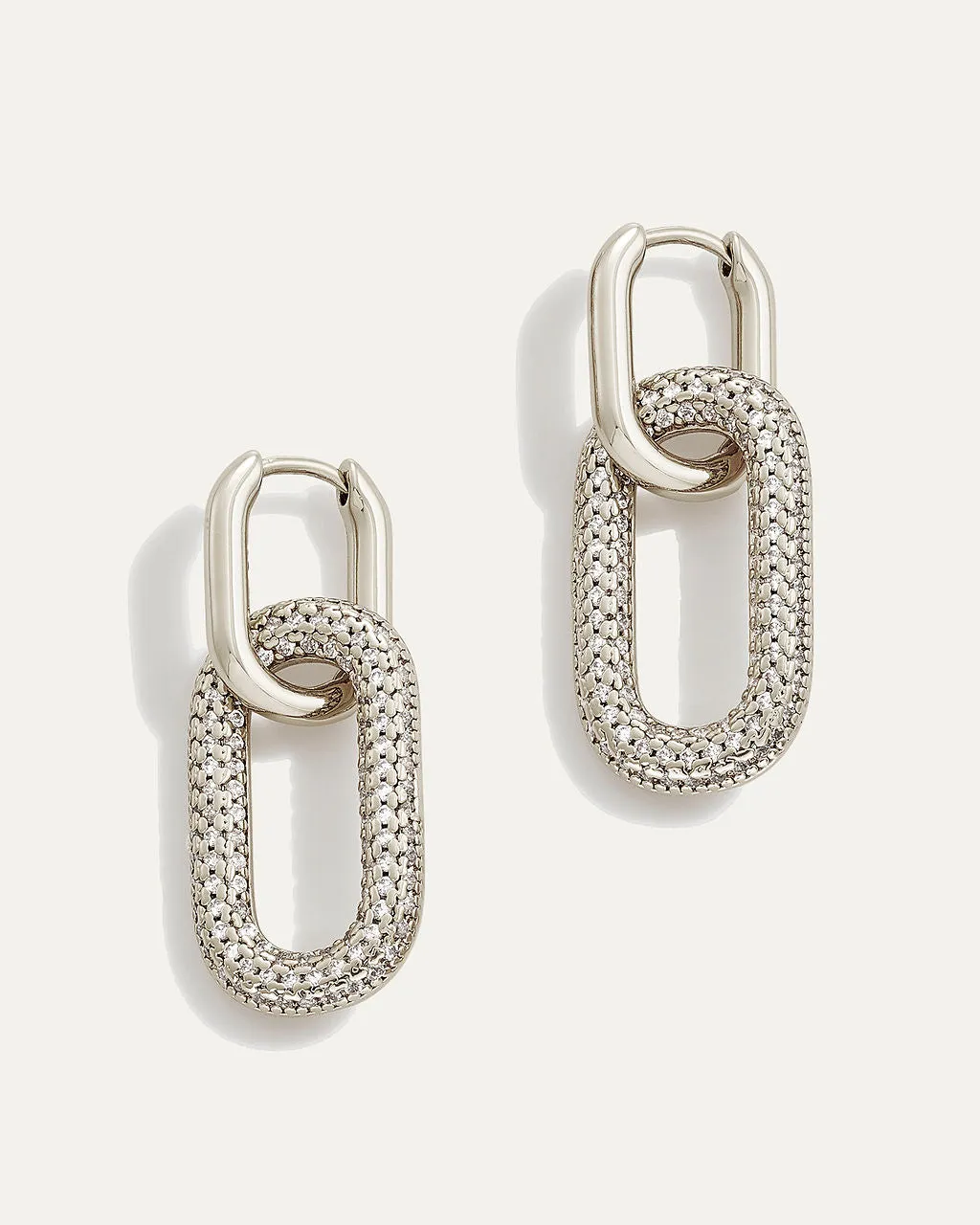 Reversible Pavé Link Earrings | Silver sold by Stella & Dot