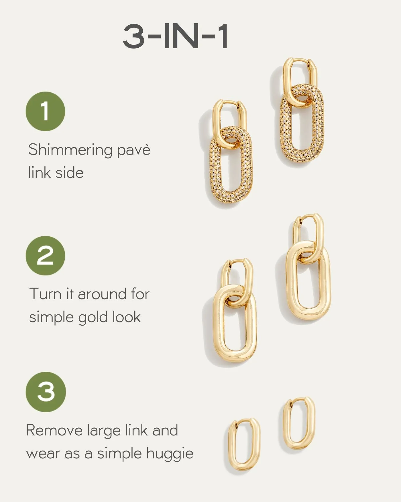 Reversible Pavé Link Earrings sold by Stella & Dot product image thumbnail 4