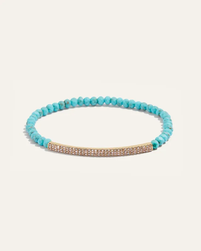 Tribute Beaded Stretch Bracelet | Turquoise Gemstone Beads sold by Stella & Dot