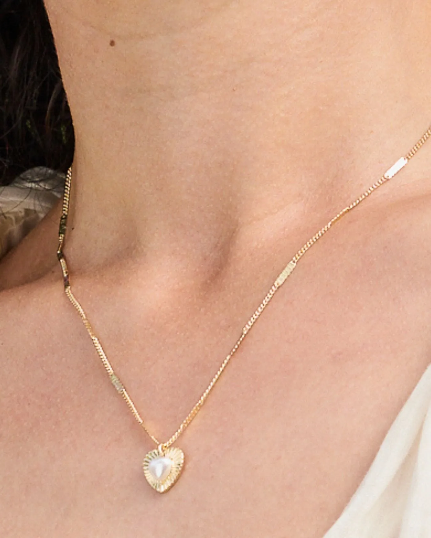 Pearl Mini Vintage Heart Necklace sold by Stella & Dot