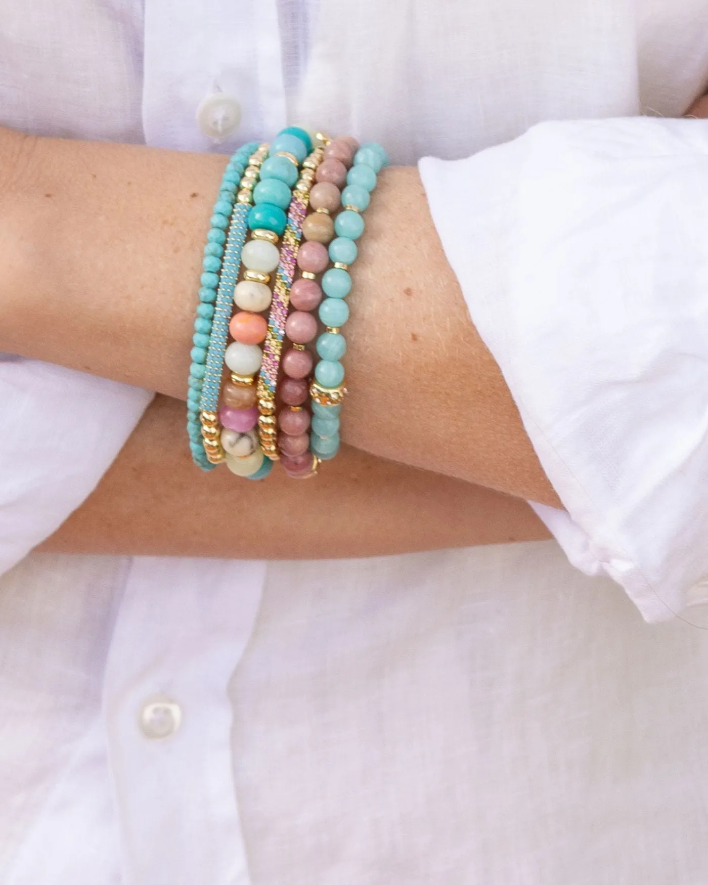Pastel Beaded Candy Stretch Bracelet sold by Stella & Dot product image thumbnail 3