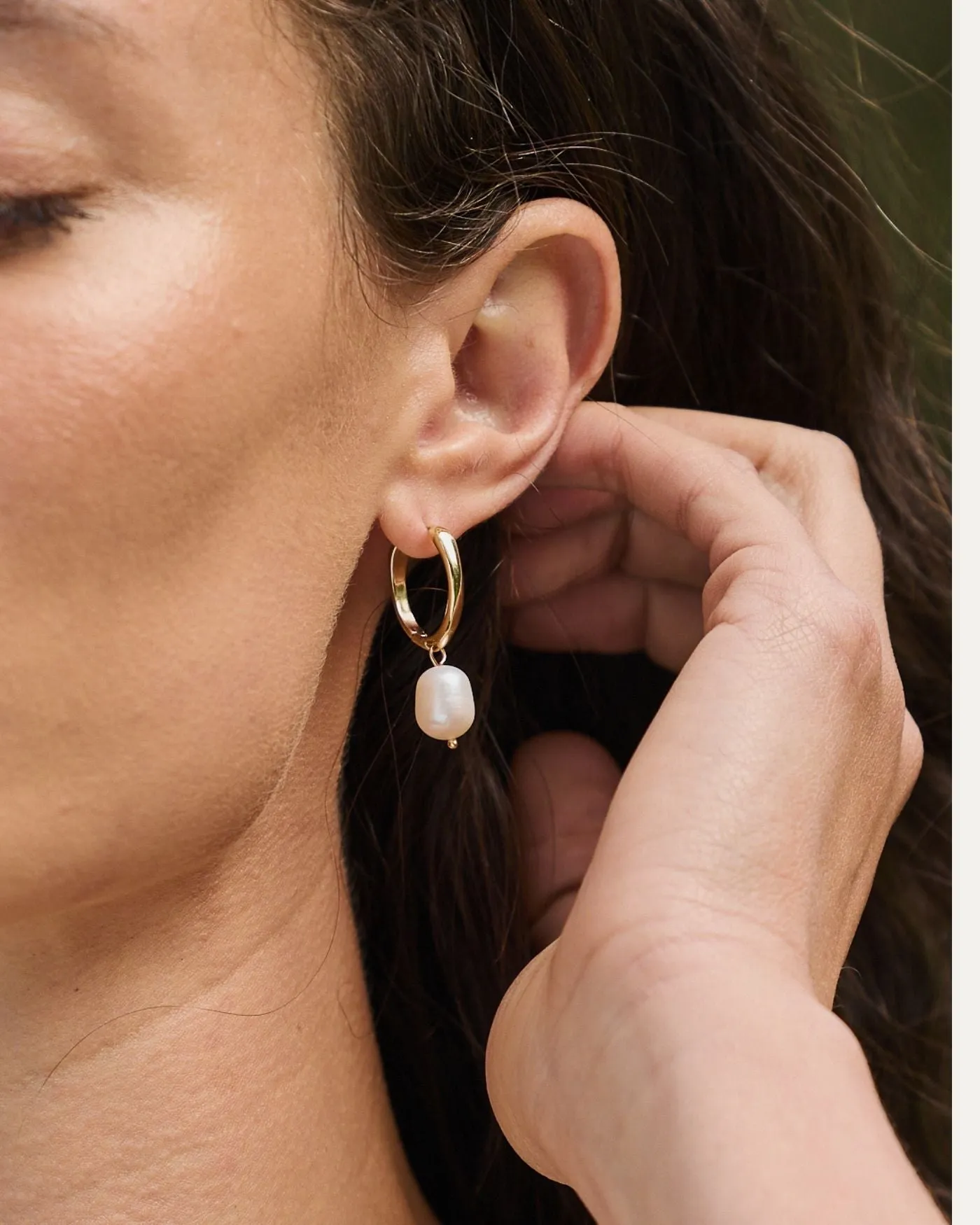 Pearl Essential Huggie Earrings sold by Stella & Dot product image thumbnail 2