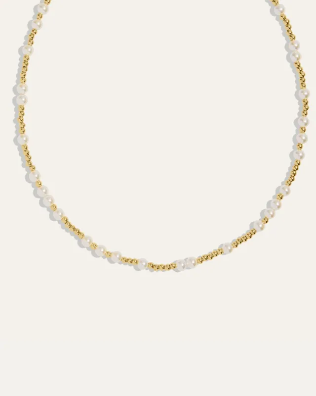 Pearl and Gold Beaded Adjustable Choker Necklace sold by Stella & Dot