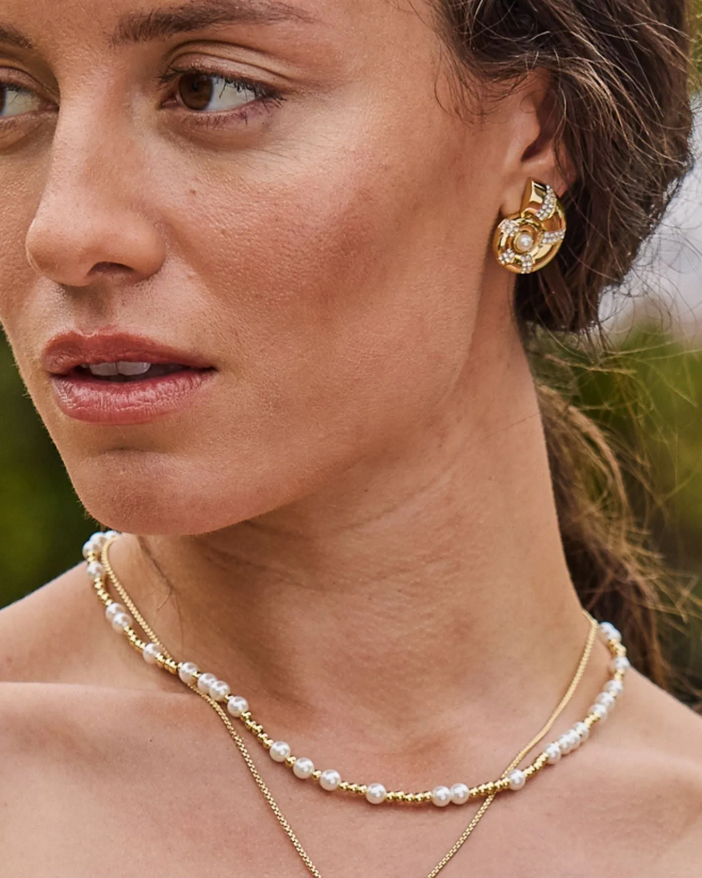 Pearl and Gold Beaded Adjustable Choker Necklace sold by Stella & Dot product image thumbnail 4