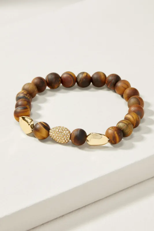 Ulani Tiger Eye Beaded Stretch Bracelet sold by Stella & Dot