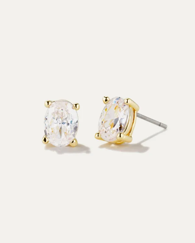 Simulated Diamond Oval Stud Earrings - Inheritance Collection sold by Stella & Dot