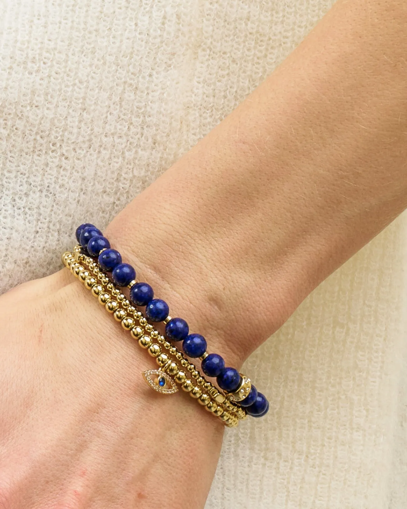 Evil Eye Gold Beaded Stretch Bracelet sold by Stella & Dot product image thumbnail 2