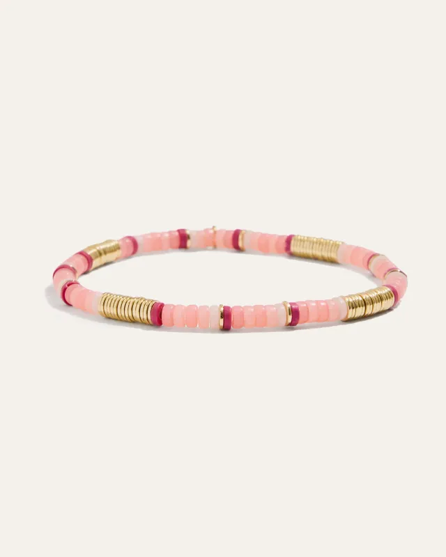 Boho Beaded Stretch Bracelets | Pink + Gold sold by Stella & Dot