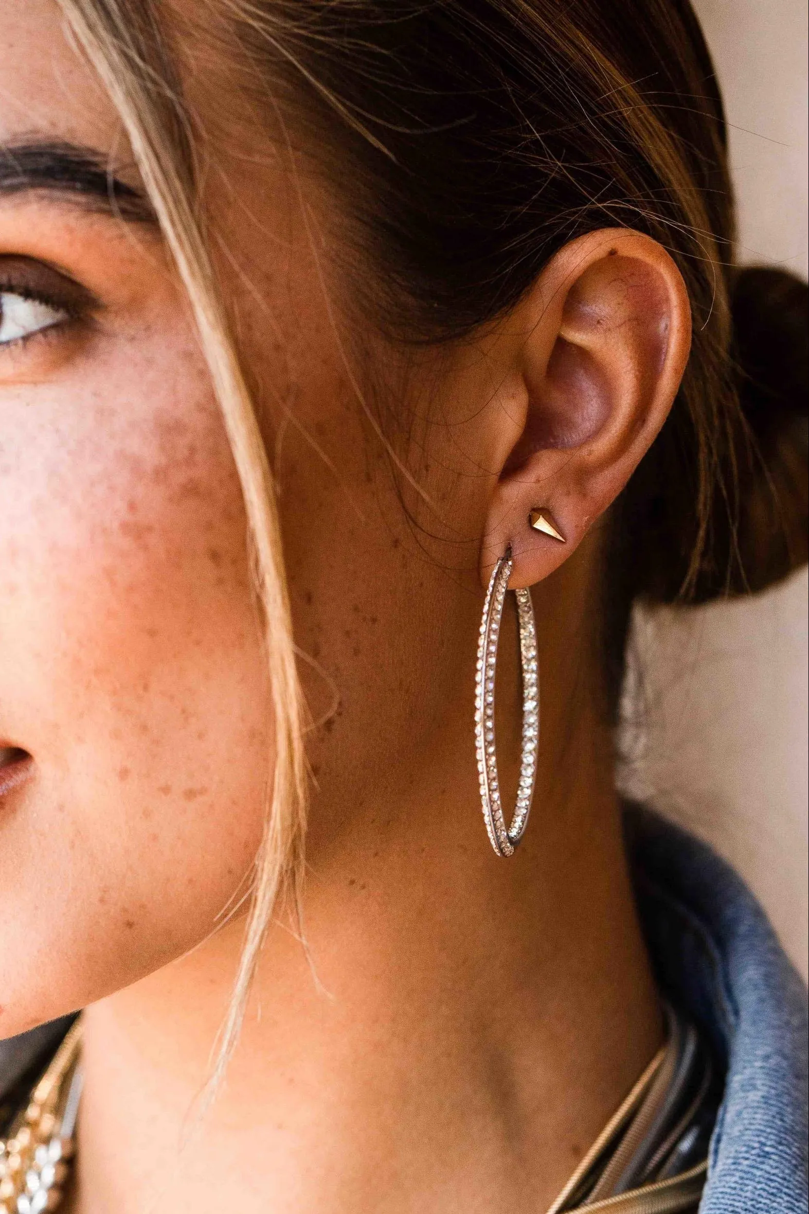 Pavé Hoop Earrings sold by Stella & Dot product image thumbnail 4