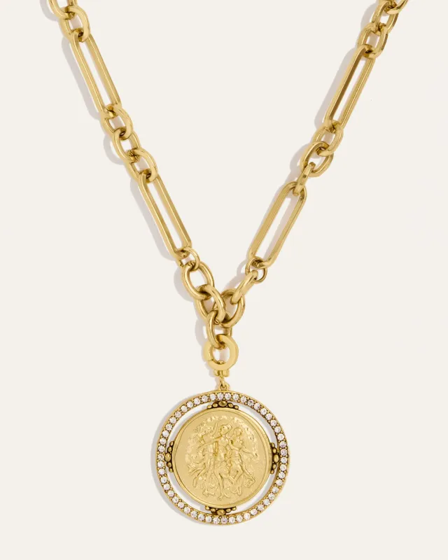 Alex Gold Link Chain Necklace and Three Graces Medallion Necklace Bundle sold by Stella & Dot