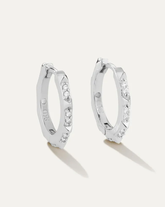Charlotte Renegade Hoop Earrings | 3/4" Silver sold by Stella & Dot