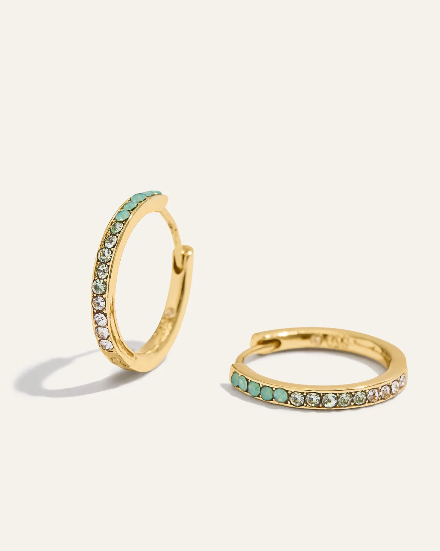 Sana Versatile Huggie Hoops | Mint Diamond sold by Stella & Dot product image thumbnail 4