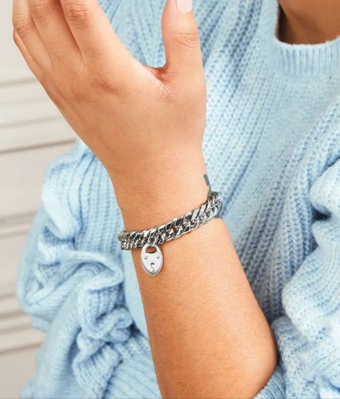 Heart Lock Bracelet Silver sold by Stella & Dot