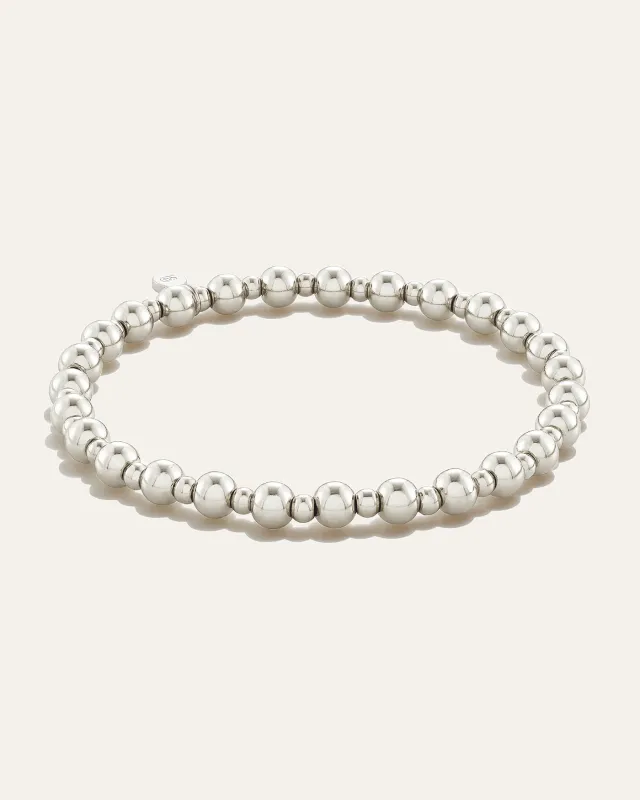All Day 3 & 5mm Beaded Stretch Bracelet | Silver sold by Stella & Dot