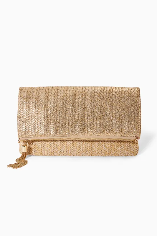 Waverly Metallic Raffia Clutch sold by Stella & Dot