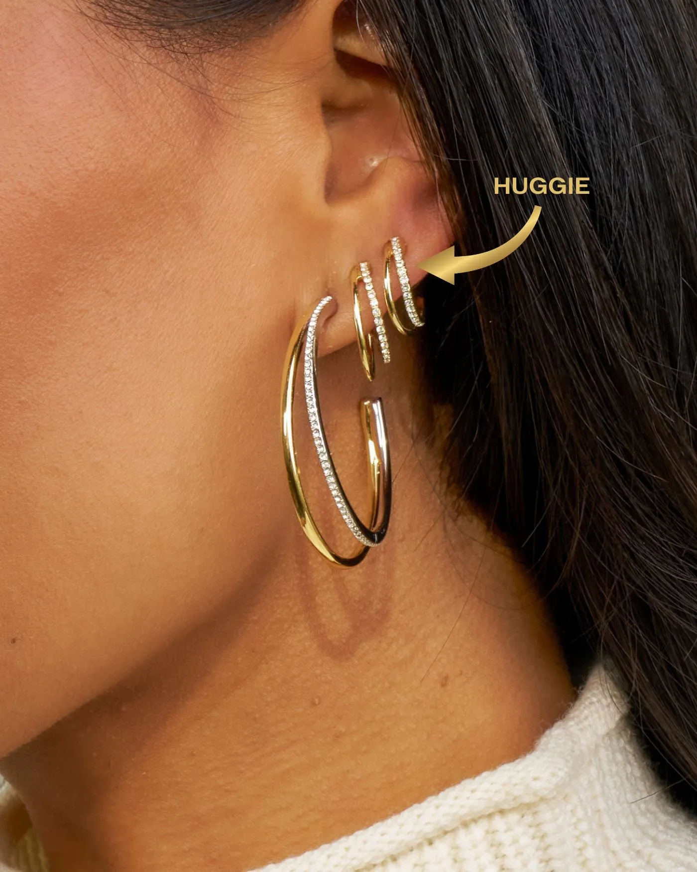 Julie Double Hoop Huggies | 1/2" sold by Stella & Dot product image thumbnail 2