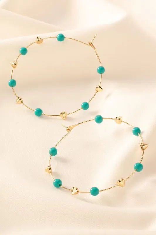 Madison Pearl and Stud Statement Hoops | Turquoise sold by Stella & Dot