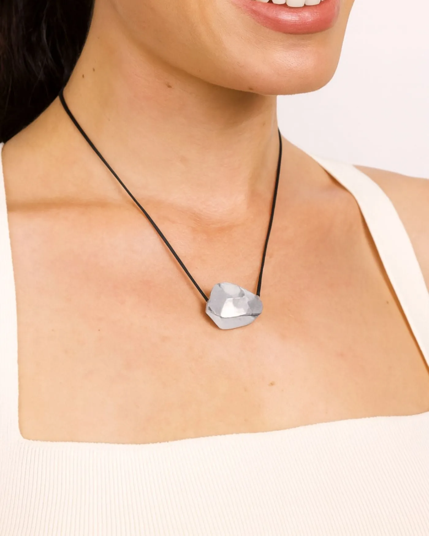 Ulani on Leather Cord Necklace | Black + Silver sold by Stella & Dot product image thumbnail 2