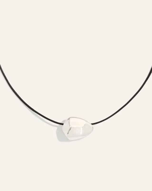 Ulani on Leather Cord Necklace | Black + Silver sold by Stella & Dot