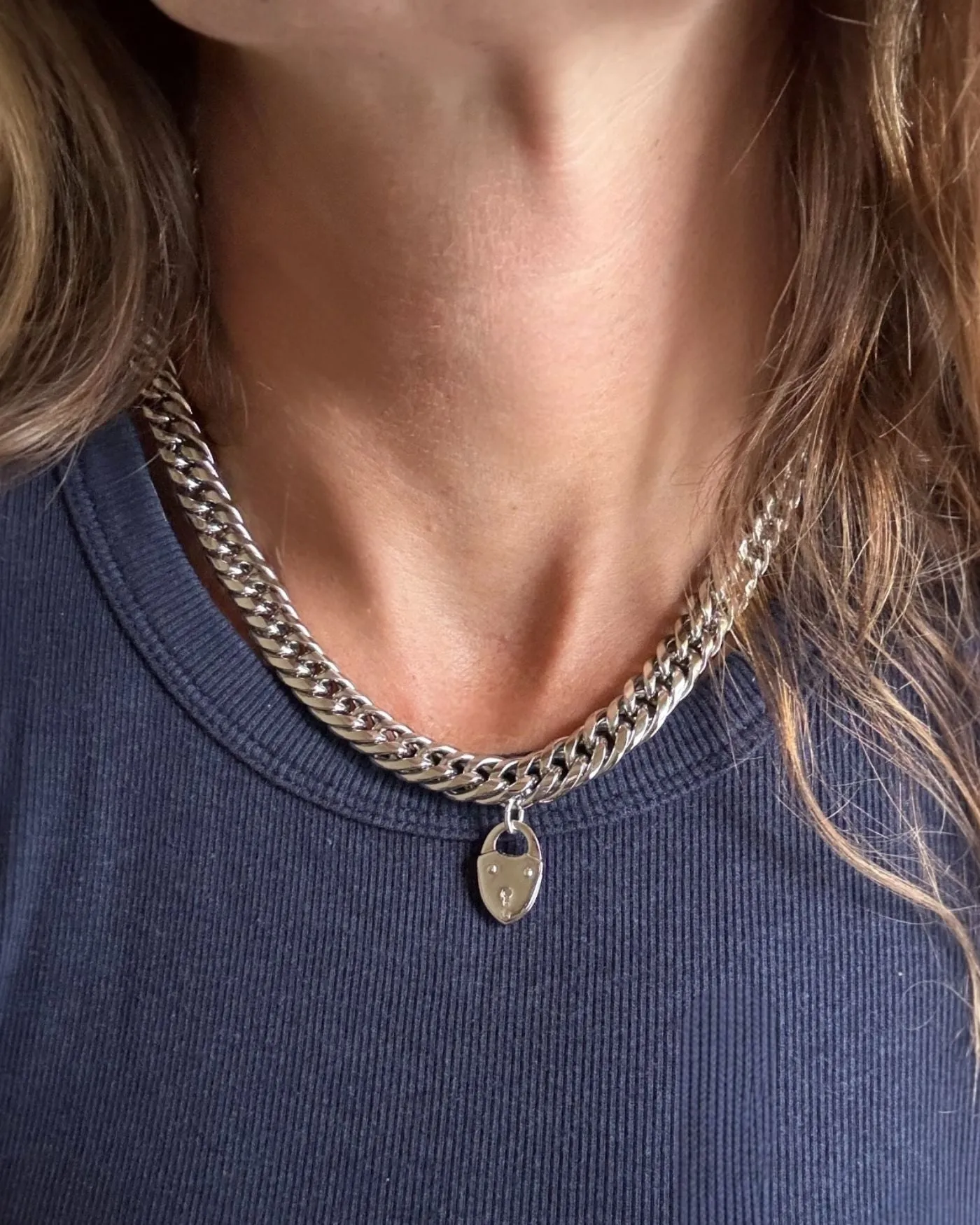 Heart Lock Necklace in Silver sold by Stella & Dot