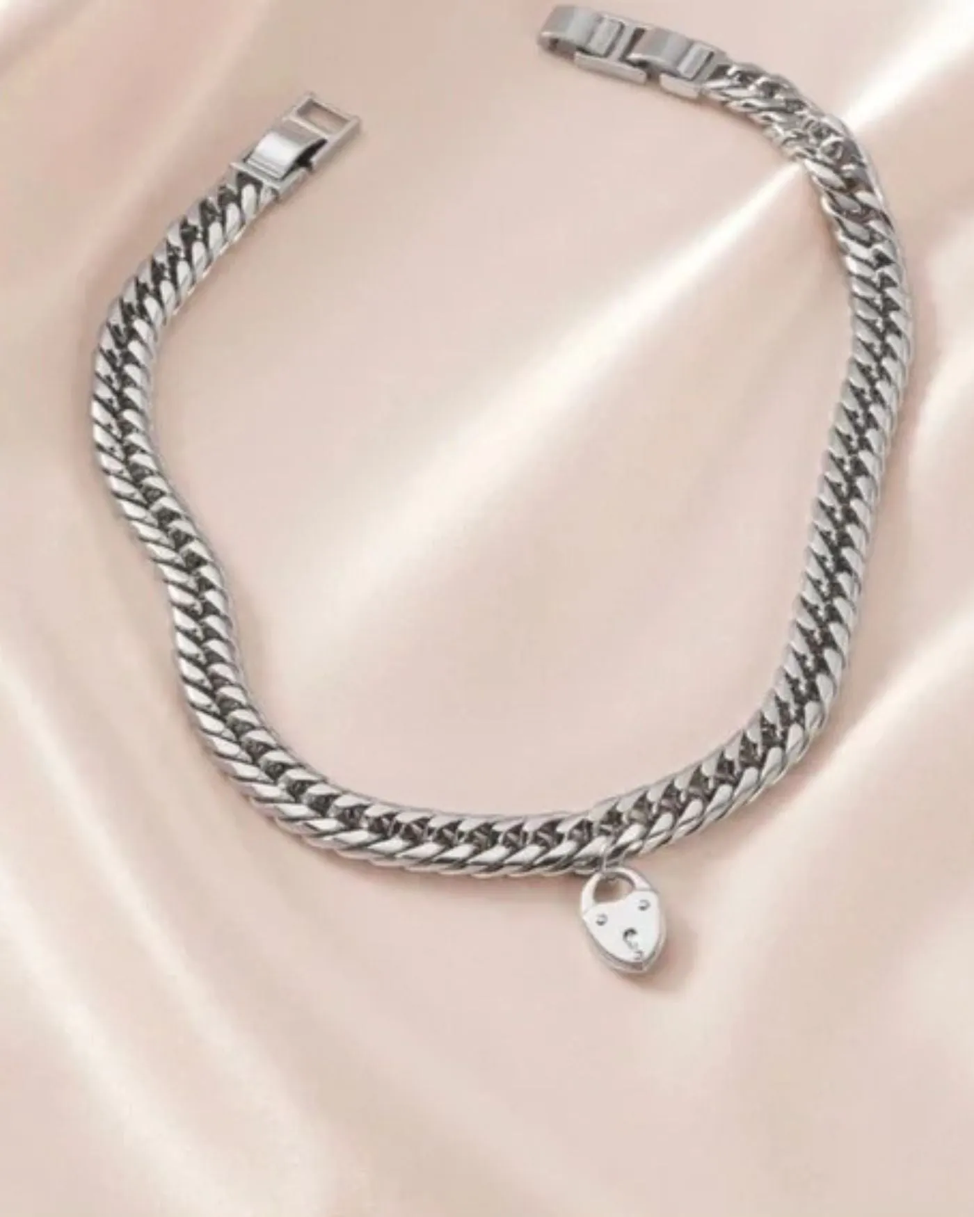 Heart Lock Necklace in Silver sold by Stella & Dot product image thumbnail 2