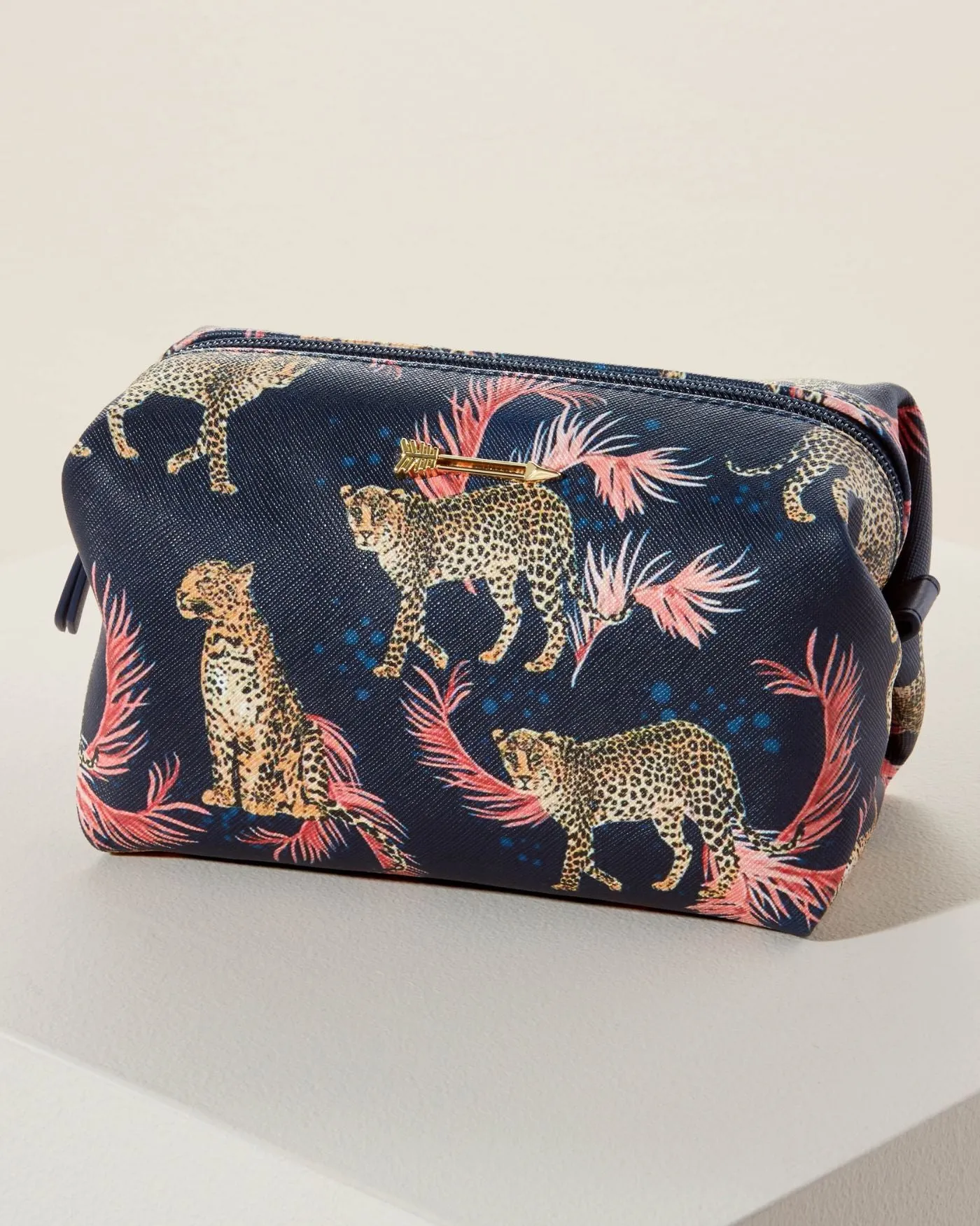 Navy Leopard Pouf sold by Stella & Dot