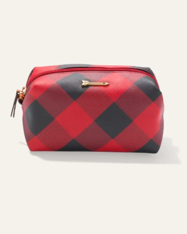 Buffalo Plaid Pouf sold by Stella & Dot