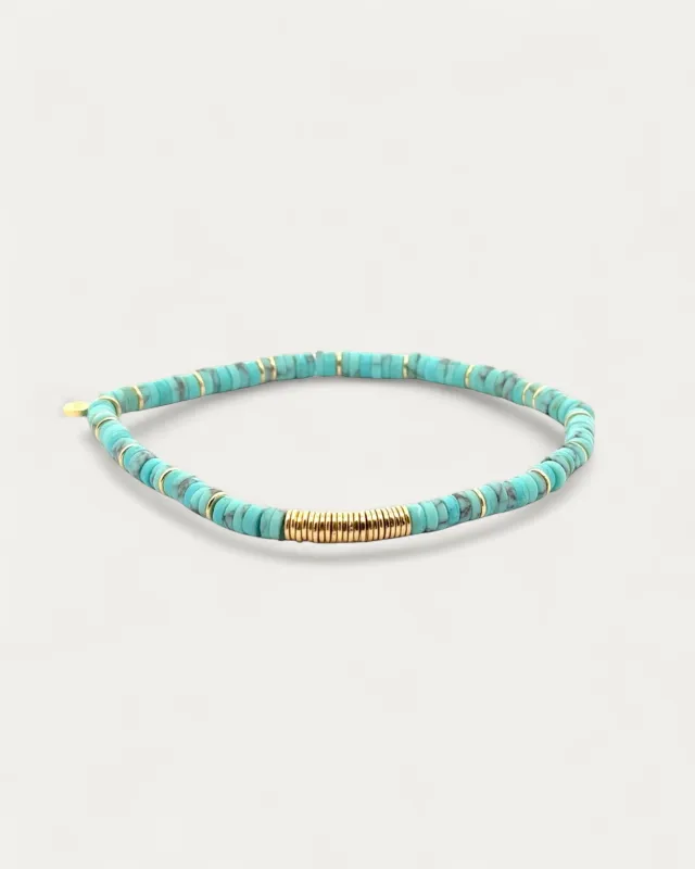 » Boho Beaded Stretch Bracelet | Turquoise + Gold (100% off) sold by Stella & Dot