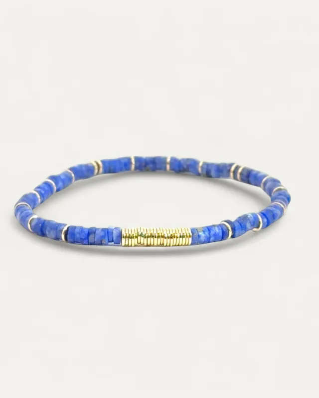 » Boho Beaded Stretch Bracelet | Lapis + Gold (100% off) sold by Stella & Dot