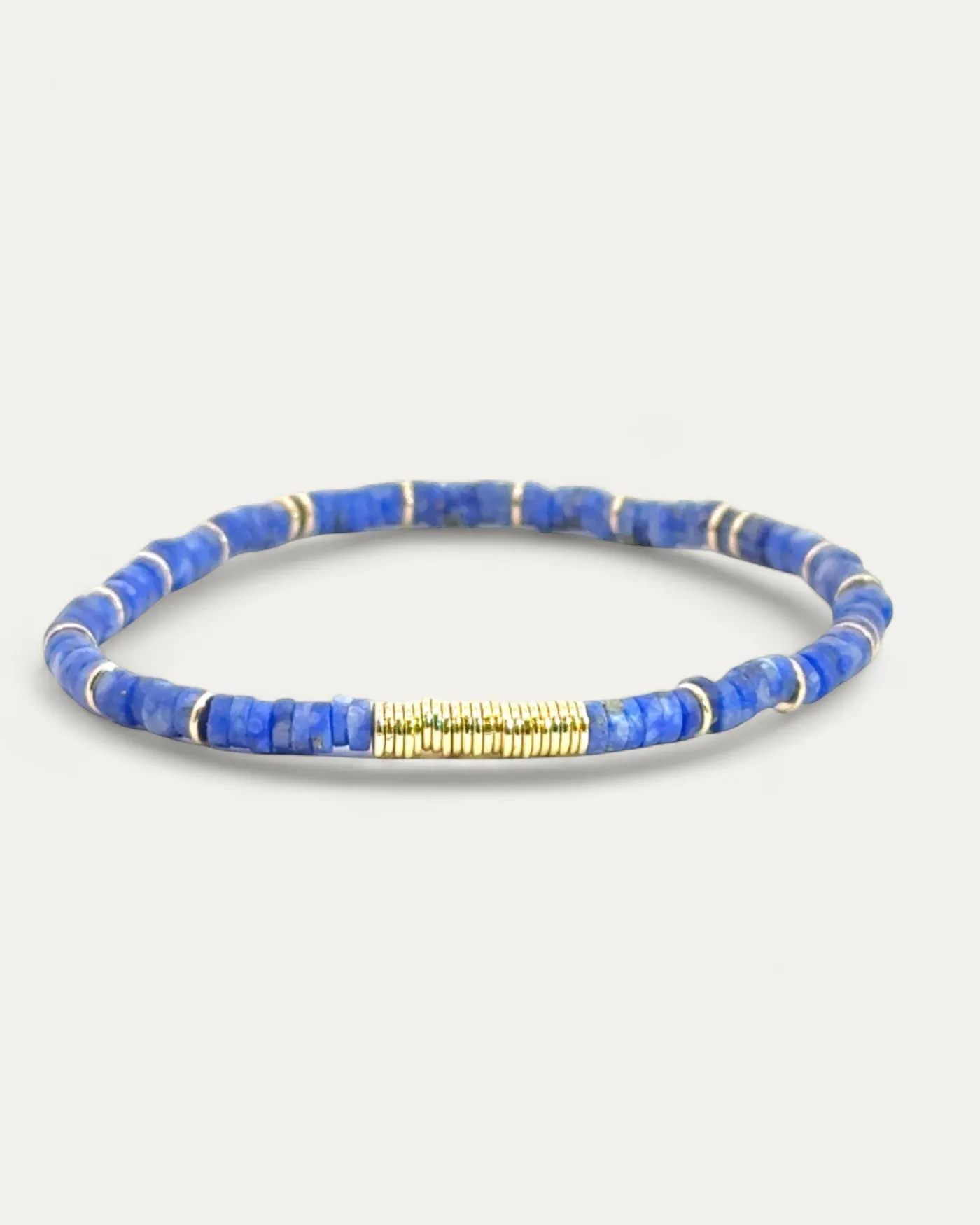 » Boho Beaded Stretch Bracelet | Lapis + Gold (100% off) sold by Stella & Dot