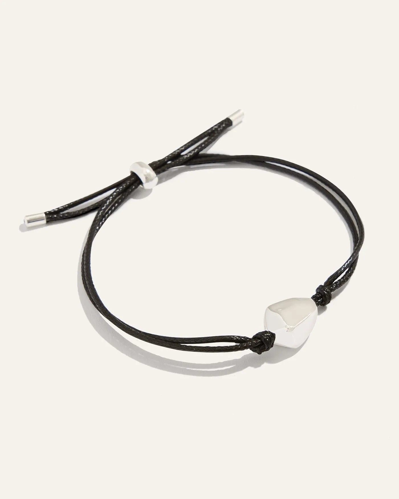 Ulani on Leather Cord Bracelet | Black and Silver sold by Stella & Dot