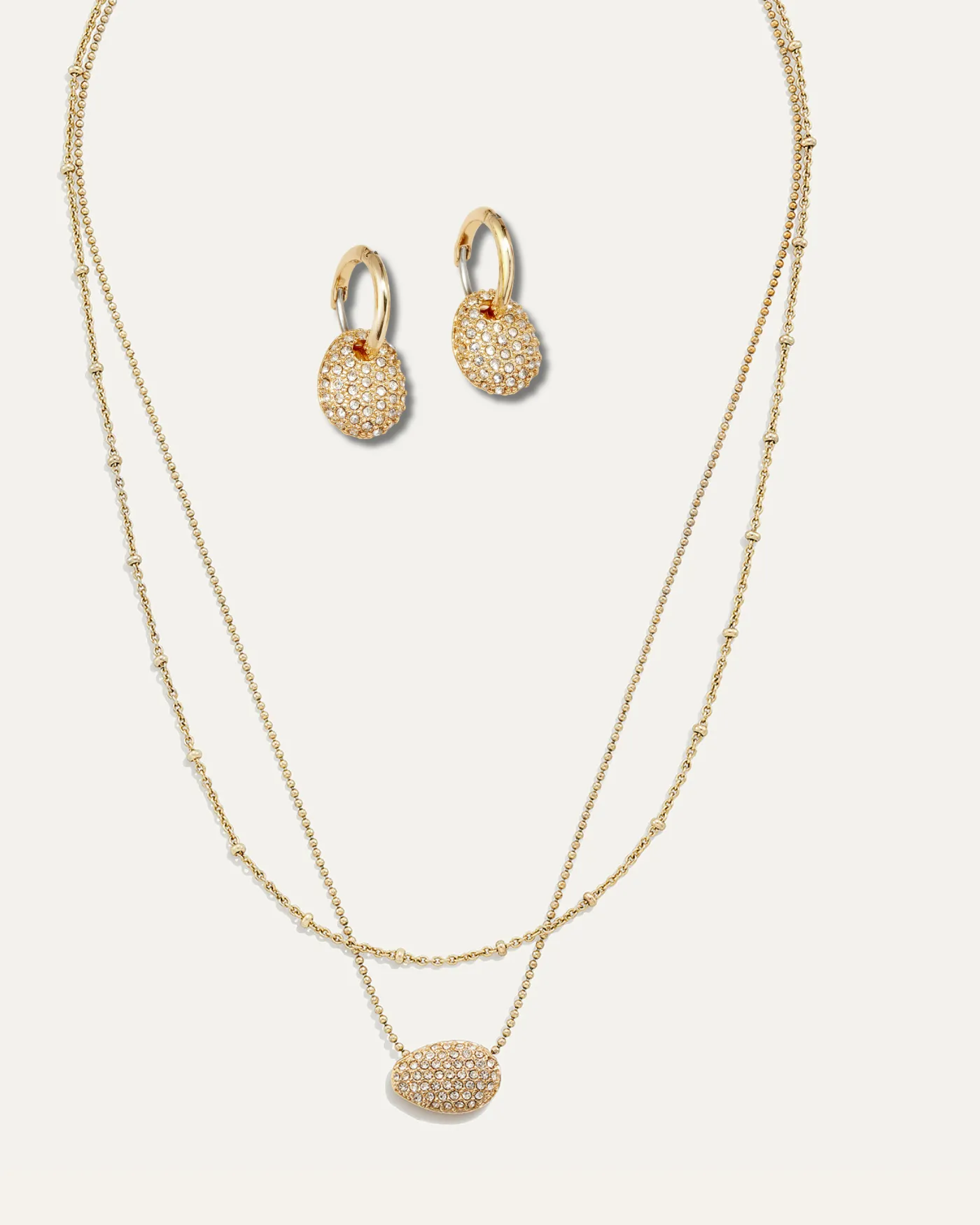 Ulani Layered Necklace + Matching Earrings | Gold sold by Stella & Dot