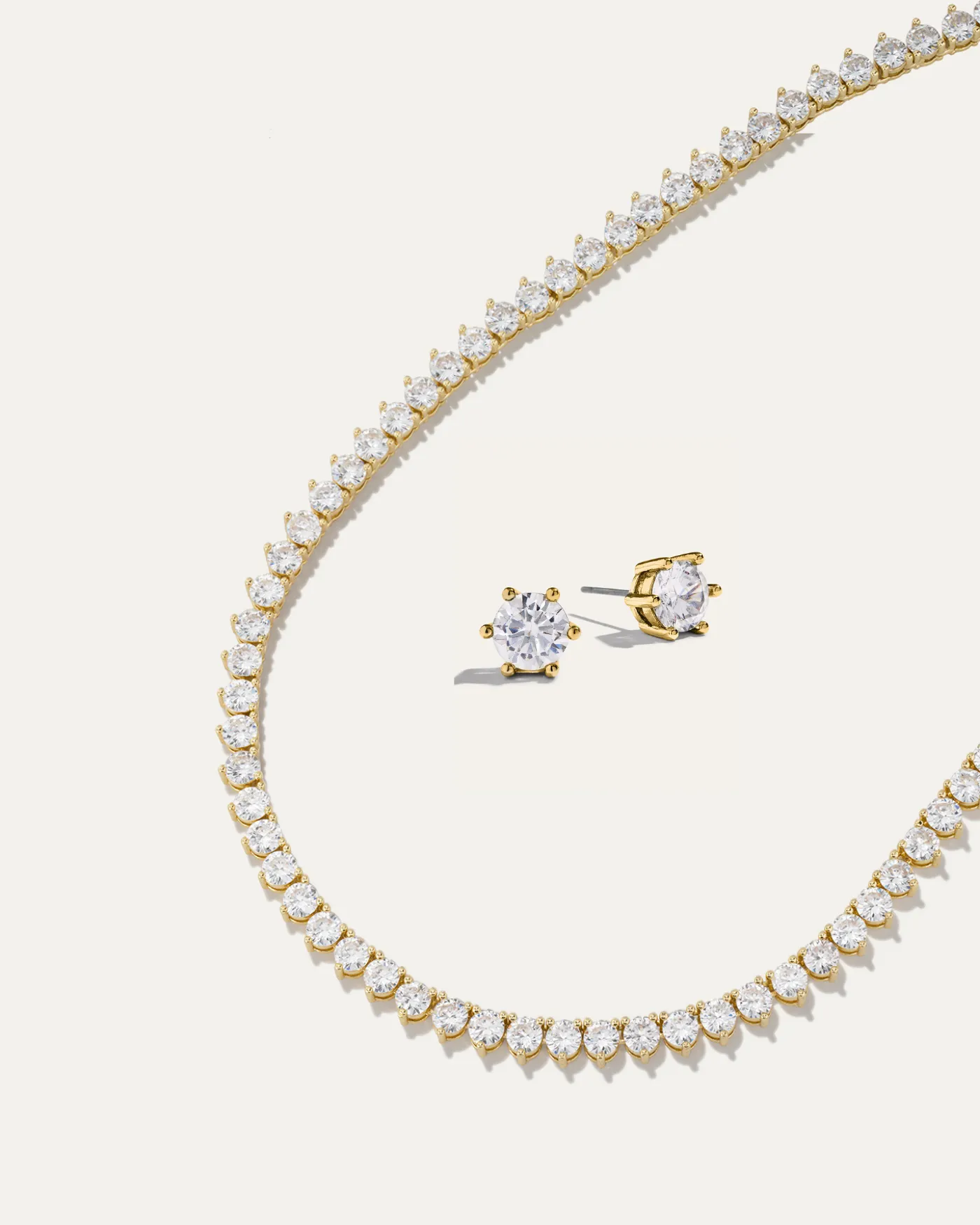 Inheritance Tennis Necklace & Sparkle Studs Bundle | Gold sold by Stella & Dot