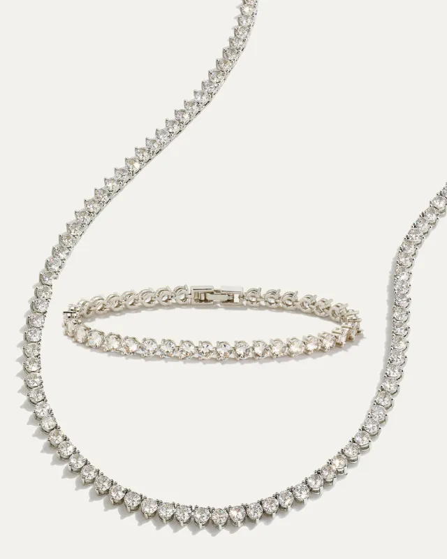 Inheritance Tennis Necklace & Bracelet Bundle | Silver sold by Stella & Dot